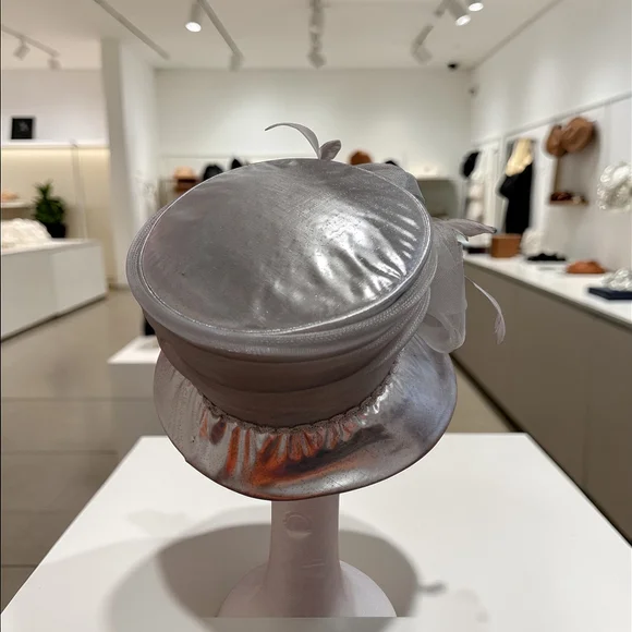 Women's Silver Hat with Floral Design